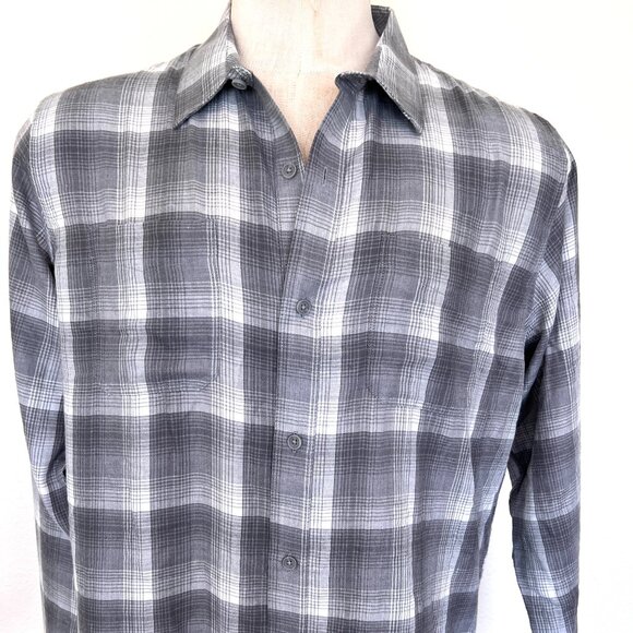 NWT Travis Mathew Lightweight Gray Plaid Long Sleeve Shirt - Size XL - Picture 2 of 7